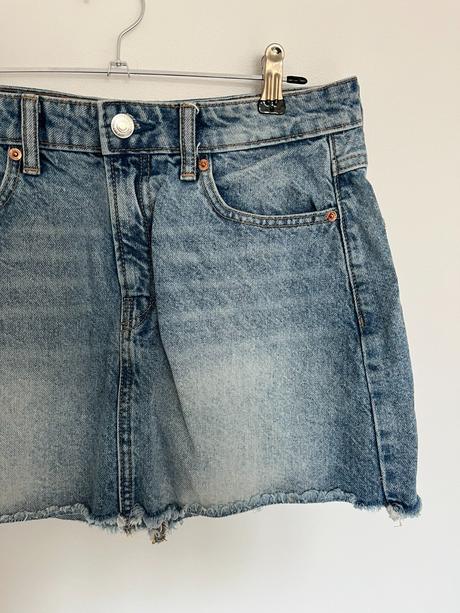Denim riflová jeansová jarná štýlová sukňa, stradivarius,m