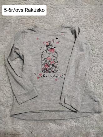 Tenká mikina, 5-6r, ovs,116