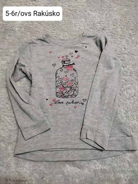 Tenká mikina, 5-6r, ovs,116