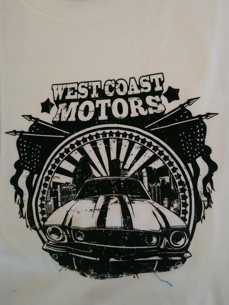 Pánske biele tričko west coast motors, jhk, l, l