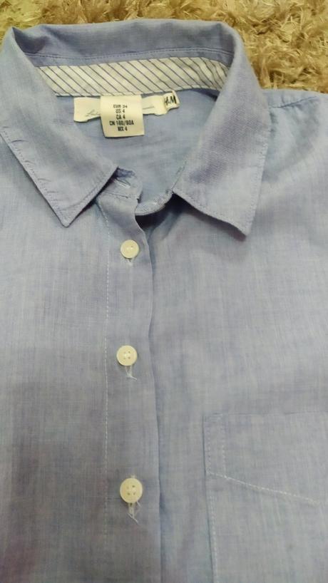 Modrá košeľa veľ. 34, h&m,xs