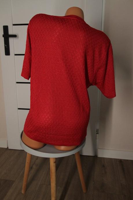 Červený pletený top, xl, xl