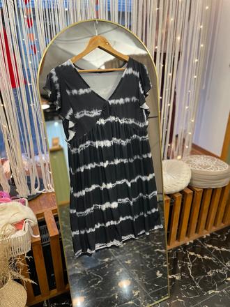 Čierno biele batikované letné šaty pre moletky, 44