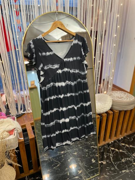 Čierno biele batikované letné šaty pre moletky, 44