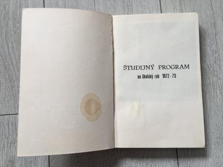 Brožura študijny program 1972-1973,