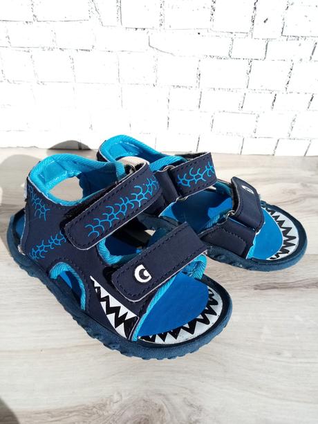 Modré chlapčenské sandále v štýle žralok v.23, 23