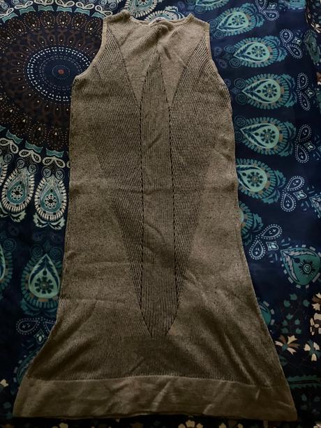 Sivé úpletové šaty, s