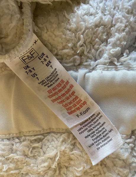 Chlpatkový  sovičkový župan f&f s kapuckou v. 128, f&f,128