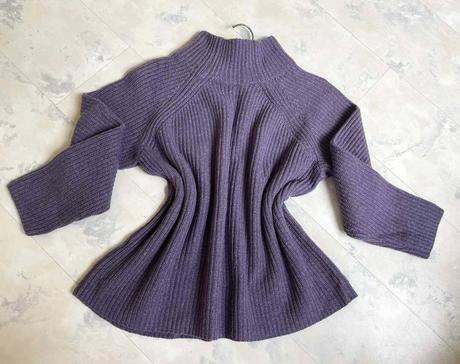 Vlnený teplý pulover over size, l