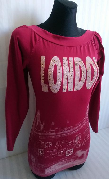 Dámsky bordový elastický top s motívom, italy, s