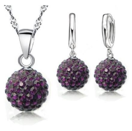 Trblietavý set- náušnice + retiazka s príveskom, 