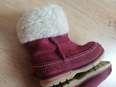 Bordové kožené čižmy, clarks,21