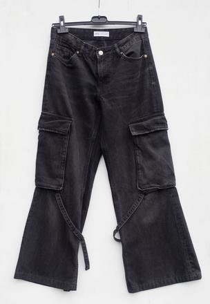 Široké čierne rifle, zara,36