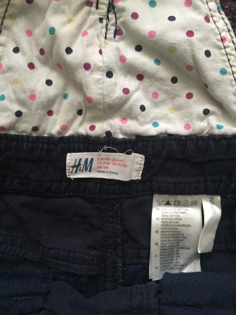 Zajacikove mencestraky na traky, h&m,104