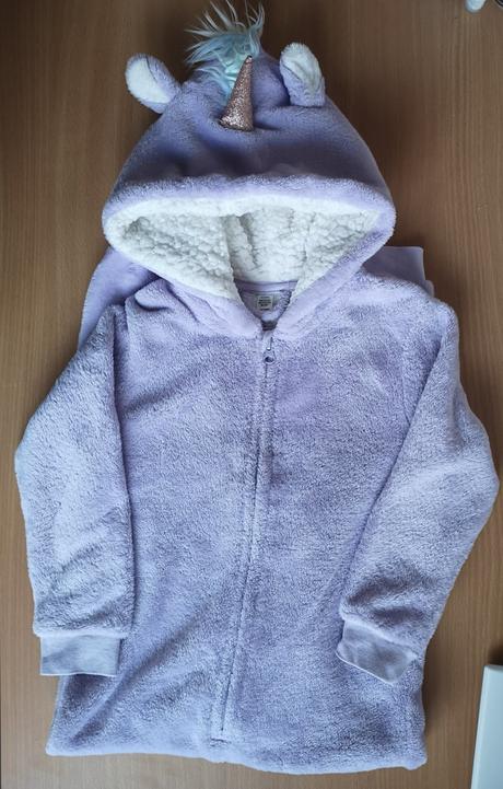 Flísový overal jednorožec s odnímateľným chvostom, lindex,122