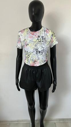 Farebné crop tričko bershka (l), bershka,l