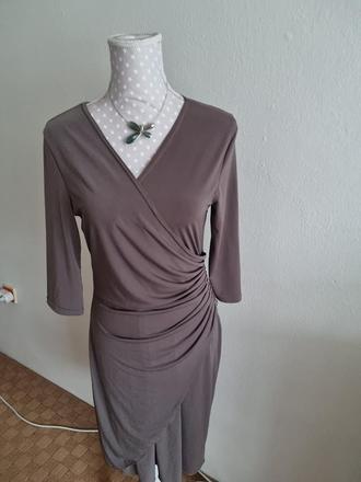 Bledohnedé elastické šaty 38, 38