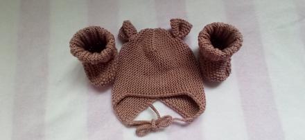 Merino čiapočka a capačky pre novorodenca, 56