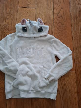 Teplá mikinka jednorožec, h&m,134
