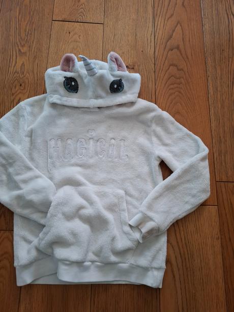 Teplá mikinka jednorožec, h&m,134