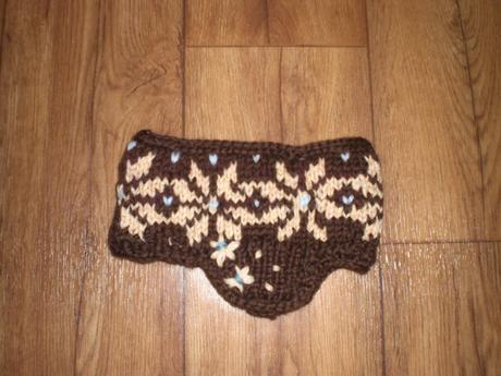 Hnedá dievcenská štrikovaná čelenka nenosená, 40