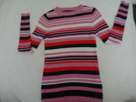 Pruhovaný pulóvrik z jemnej pleteniny, f&f,xs