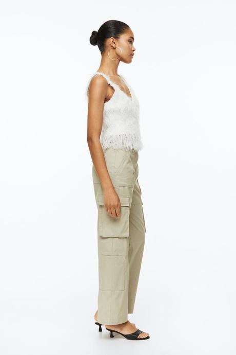 Cargo nohavice vysoký pás h&m 38, h&m,38