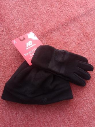 New balance pánske fleece čiapka a rukavice s-m, new look,m / s