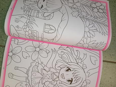 Manga kawaii color omaľovánka s nálepkami, 