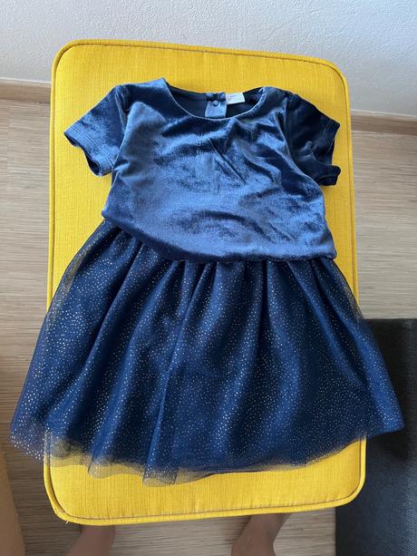 Tmavomodre zamatove šaty lindex, lindex,86