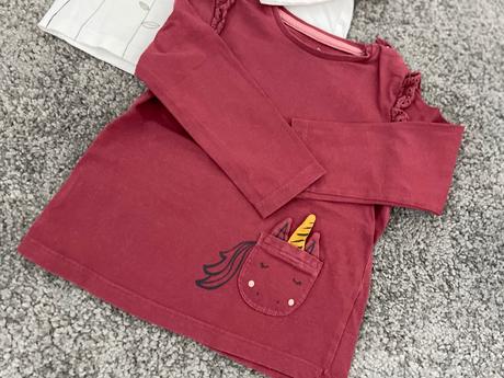 Fred&flo tričká 2x 6/9m jednorožec+krhla, tesco,74