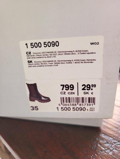 Čižmy +doporučené poštovné, deichmann,35