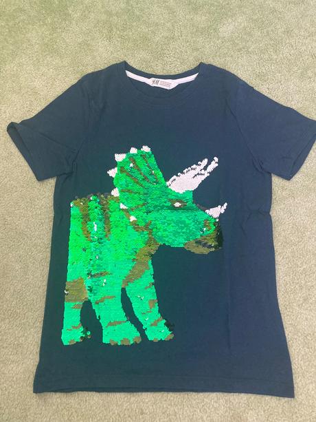 Tricko s dinosaurom, h&m,140