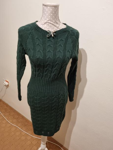 Tmavozelené pletené šatičky veľ. 36, 36