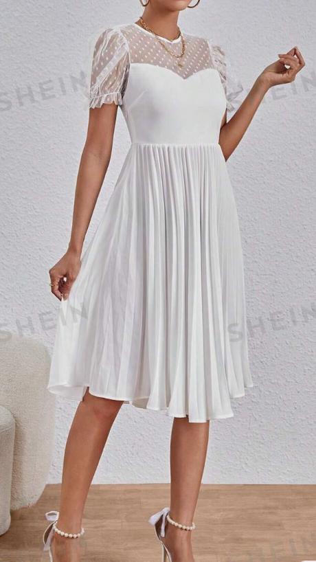 Romantické biele šaty, 36 / s