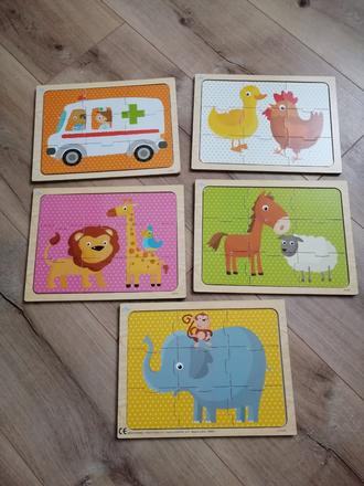 Puzzle zvieratá sanitka carousel, 