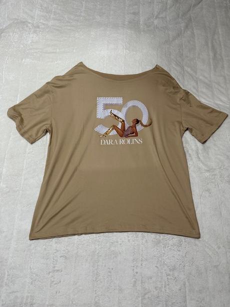 Veľmi kvalitné béžové oversize tričko dara 50, 