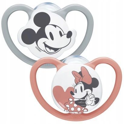Nuk silikónový cumlík space mickey&minnie 2ks, 6-, nuk