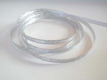Brokátová stuha 3 mm strieborná, 