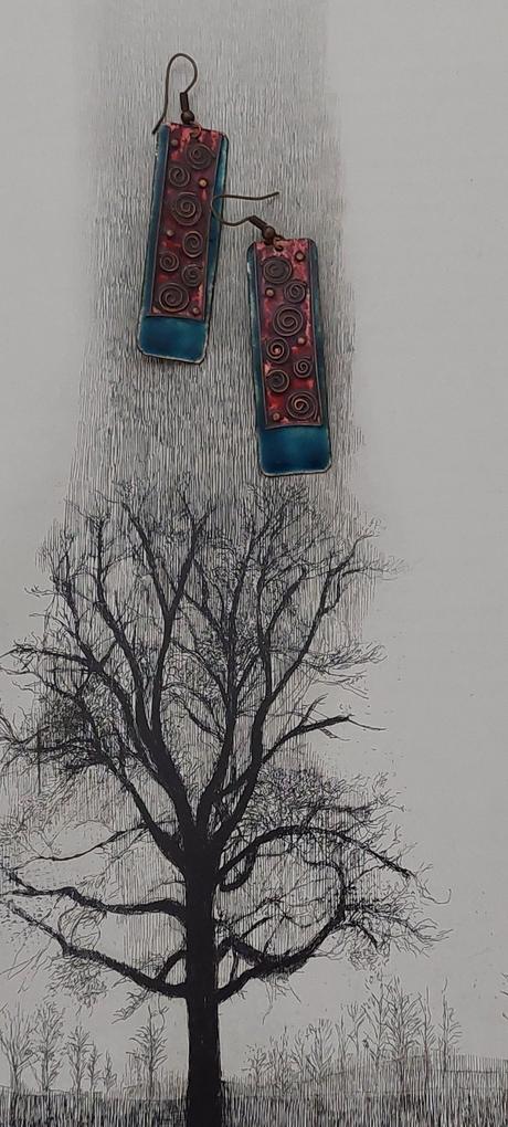 Autorské smaltované náušnice,