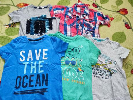 Balík tričiek 4 ks + košeľa, 104–116