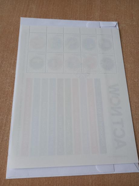 Actnow známka poštová opečiatkovaná,