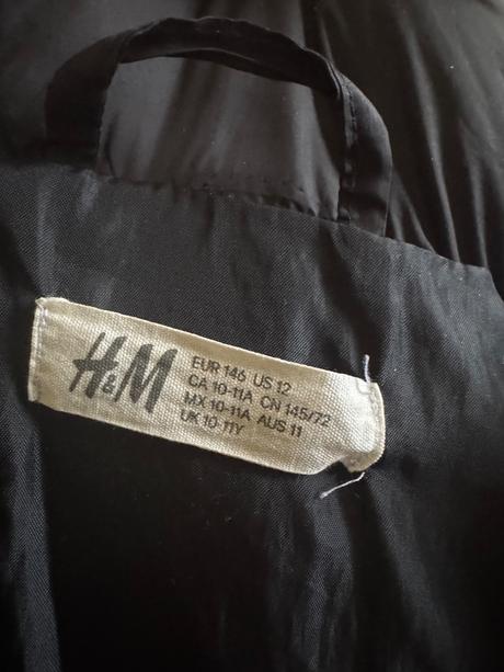 Čierna prešívaná bunda h&m 10-11r., h&m,146