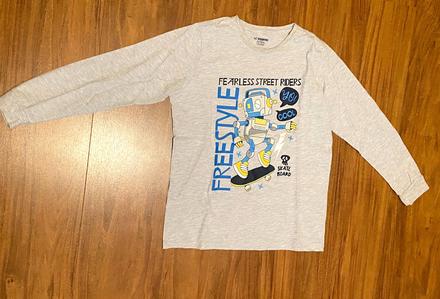 Šedé tričko s robotom 146-152 cm, 152