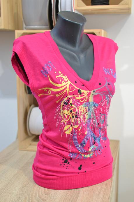 Ružové tričko s flitrami s, s
