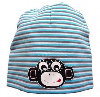Pinkie detská čiapka turquoise/grey monkey, pinkie,98 / 104 / 110 / 116 / 122