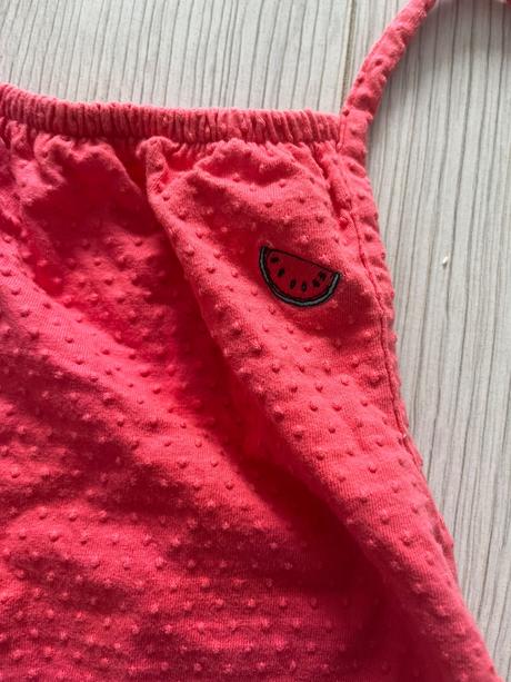 Tmavoružové letné dupačky s melónikom, next,74