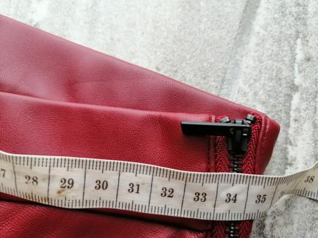 Bordové zateplené kožené nohavice zara,vxs-s, zara,s