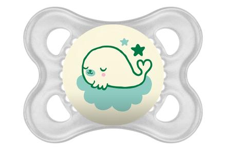 Mam silikónový cumlík night 1ks, 2-6m, mam
