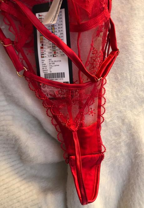 Nové červené sexy čipkované push-up body, 80 c, new yorker,80c